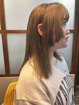 レアワンハナレ センター北美容院(lea/1 HANARE) オリーブベージュ×ミディアムヘア