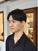 メンズセンターパート