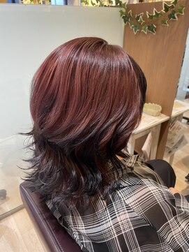 エル バイ ファースト(L by first) 【L by first】ルージュピンク×ブラック毛先カラー