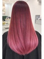 プーン(POON) ブリーチ1回☆ラズベリーピンク×透明感ロング