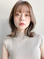 リヤン 表参道(lyann)&nbsp;ダークパープルミルクブラウンイヤリングカラーボブa