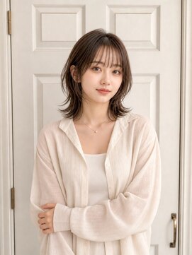 アロマ ヘアー ルーム 新宿3号店(AROMA hair room) ボブ/ミディアム/顔周りレイヤー/ネオウルフ/ブラウン/前髪/新宿