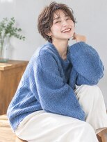 ドット ヘアー(dot.hair) パーマショート / シースルーバング / まろやかベージュ