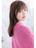 毛先カール×艶カラーで女子力UP♪くせ毛風愛されセミディb