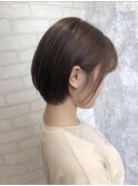 小顔セミウェットウェーブピンクベージュハイライトカラー