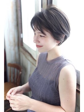 ポット バイ クレドガーデン 大宮東口店(pote by CRED GARDEN) 大人可愛い20代30代40代黒髪前下がりひし形小顔ボブ丸みショート