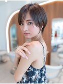 20代30代大人かわいい斜めバングデザインカラーシルキーベージュ