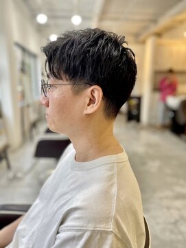ソイクフ 四条大宮店(SOY-KUFU) 【soy-kufu】MEN'S HAIR束感マッシュパーマアッシュブラック