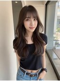 ベージュグレー黒髪レイヤーくびれヘア小顔10代20代30代40代