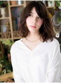 斜めバングくせ毛風小顔くすみカラーミディc5大宮20代30代40代