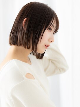 ドクターズサロン LAB 小山店 ツヤ髪シースルーバング切りっぱなしボブd小山20代30代40代