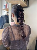 kana ヘアセット 編みおろし 結婚式