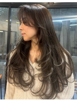 ヌエン 渋谷(NU/EN) ロングレイヤー×グレージュ