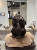 ハーフアップアレンジ タイトアレンジ お呼ばれアレンジ