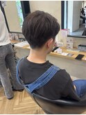【ツーブロックショート】スペインカール/ブルーブラック鎌取