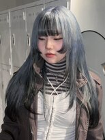 アドネ プライム(adne prime)&nbsp;アイスブルー/ブラウンエンドデザイン/裾カラー