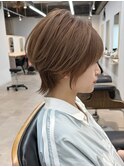 ☆ココアベージュ小顔オリーブグレークラゲヘアーショート[船橋]