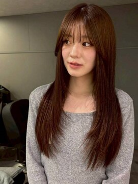 ロングレイヤーカット/マロンブラウン/髪質改善/ストレート3