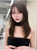 ミディアムレイヤーカット/髪質改善/韓国/前髪/新宿/ブリーチ
