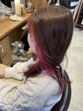 ネオリーブニコ 大井町店(Neolive Nico) ショコラアッシュ　インナーカラー　ピンク