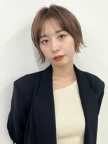 ヴェイン 渋谷(vain)&nbsp;くびれボブ　外ハネ　センターパート　ダークブラウン　ツヤ髪