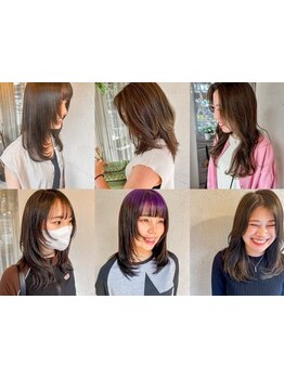 【北花田駅徒歩1分】小顔レイヤーカット&ノンダメージサロンの傷めない透明感カラーで抜け感ある大人style