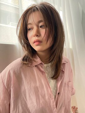 ノウハウ タニマチ(KNOWHOW tanimachi) ミディアムレイヤー◎プチウルフ/ベージュカラー/ニュアンス前髪