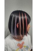 ユニコーンカラーのメッシュ