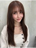 イメチェン外ハネボブ美髪ワイドバングミディアムレイヤーカット