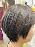 ぺたんこ髪をふんわり◎ノーブローでも決まる大人ショート