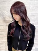 韓国風顔周り×カシスパープル ブリーチなしダブルカラー