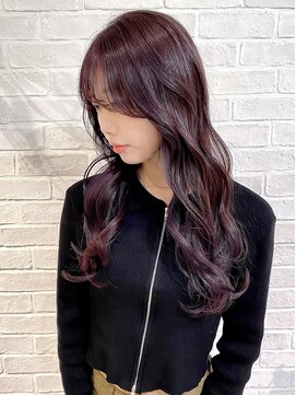 エイム(A-im) 韓国風顔周り×カシスパープル ブリーチなしダブルカラー