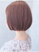 Say.ショートボブチェリーブラウン地毛風ストレートミニボブ青山