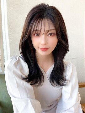 ラルユー 金山(LallYou) 暗髪で出せるこなれ感!フェイスレイヤー×ナチュラルセミロング