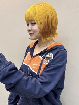 ヨーク(yoke) 外ハネボブ/ブリーチカラー/イエローカラー/姫カット