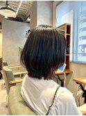 小顔ショートボブ透明感ブリーチなしシルバーアッシュグレージュ
