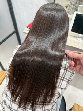 ハーシーバイアポロ 相模大野(HERSHE by apollo) x髪質改善/ホワイトグレージュ/レイヤーカット/チェリーブラウン