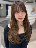 美髪レイヤーカット/顔まわりレイヤー/くびれミディアムレイヤー