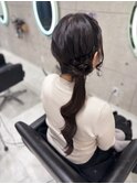 お団子サイドポニーテール