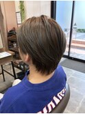 ミルクティーブロンド/ダークブルー/デジタルパーマ/鎌取