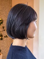トップヘアー スパアンドリラクゼーション 安城(spa&relaxation)&nbsp;安城顎ライン丸みショートボブブルーブラック透明感カラー30代