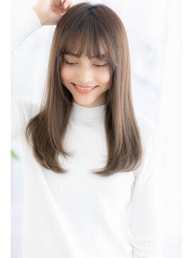 ミック 日暮里店(miq) 女子ウケ♪透け感バングのココアベージュロングa