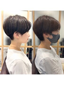 グロウアカバネ バイアンジュ(GLOW AKABANE by Ange) 脱白髪染めハイライト・キレかわ刈り上げマッシュショート