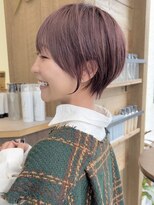 ビュー フクオカ(VIEW FUKUOKA)&nbsp;フェミニンで可愛いチェリーブラウンイメチェンショートボブ