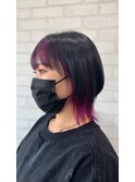 ウルフカット×インナーカラー
