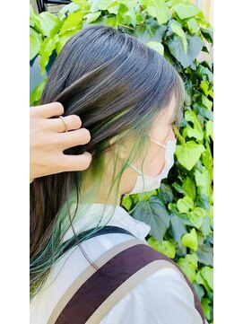 ミクマル(micmal) 透け感春夏インナーカラー☆グリーン