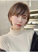 前髪あり小顔つや髪顔まわり簡単スタイリングショートボブヘア