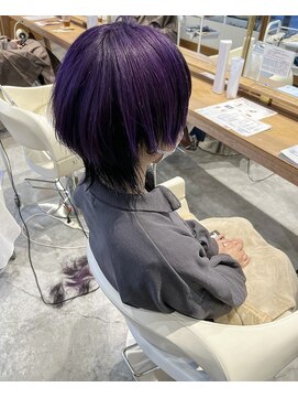 フラム(fulam) ショートウルフ×パープルブラック