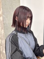 アペロ 柏(Apero)&nbsp;切りっぱなしボブ/チェリーレッド/ワインレッド/ダブルカラー