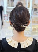 結婚式 二次会 お呼ばれ アップスタイル+パールピン